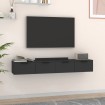 Armarios de pared 2 uds madera contrachapada negro 68x30x20 cm