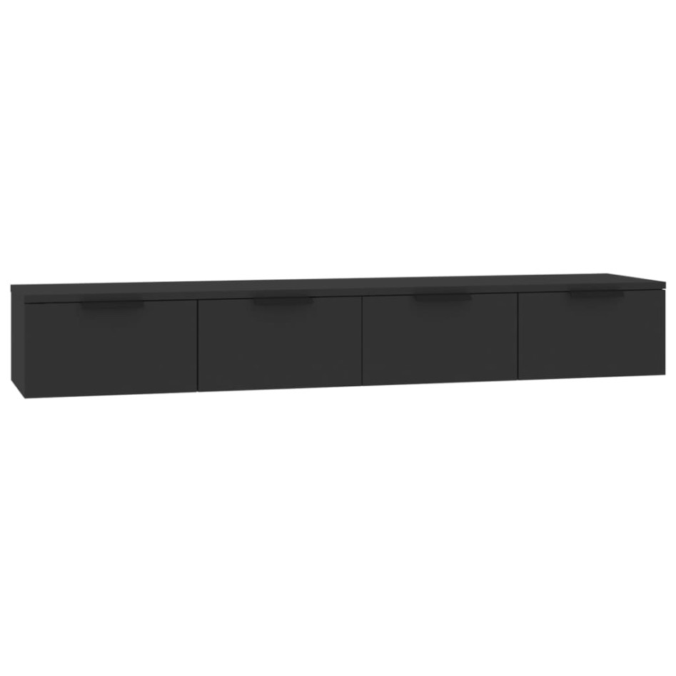 Armarios de pared 2 uds madera contrachapada negro 68x30x20