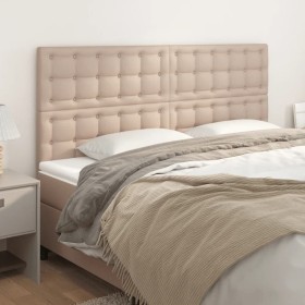 Cabeceros 4 unidades cuero sintético capuchino 80x5x78/88