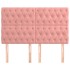 Cabeceros 4 unidades de terciopelo rosa 72x7x78/88