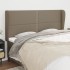 Cabecero con orejas de tela gris taupe 203x23x118/128