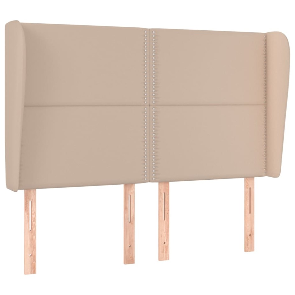 Cabecero con orejas cuero sintético capuchino 147x23x118/128