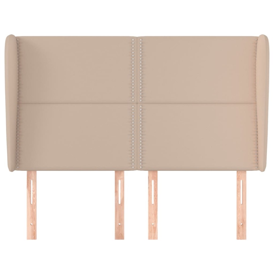 Cabecero con orejas cuero sintético capuchino 147x23x118/128