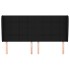 Cabecero con orejas de tela negro 163x23x118/128