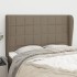 Cabecero con orejas de tela gris taupe 147x23x118/128