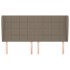 Cabecero con orejas de tela gris taupe 163x23x118/128