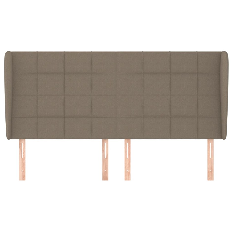 Cabecero con orejas de tela gris taupe 163x23x118/128