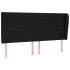 Cabecero con orejas de tela negro 183x23x118/128