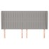 Cabecero con orejas de tela gris claro 163x23x118/128