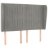Cabecero con orejas de terciopelo gris claro 147x23x118/128