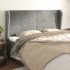 Cabecero con orejas de terciopelo gris claro 163x23x118/128