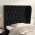 Cabecero con orejas de terciopelo negro 93x23x118/128