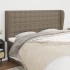 Cabecero con orejas de tela gris taupe 183x23x118/128