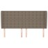Cabecero con orejas de tela gris taupe 183x23x118/128