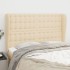 Cabecero con orejas de tela color crema 147x23x118/128