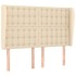 Cabecero con orejas de tela color crema 147x23x118/128