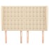 Cabecero con orejas de tela color crema 147x23x118/128
