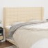 Cabecero con orejas de tela color crema 163x23x118/128