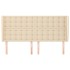 Cabecero con orejas de tela color crema 163x23x118/128