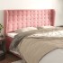 Cabecero con orejas de terciopelo rosa 183x23x118/128
