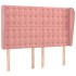 Cabecero con orejas de terciopelo rosa 147x23x118/128