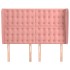 Cabecero con orejas de terciopelo rosa 147x23x118/128