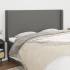 Cabecero con orejas de tela gris oscuro 183x16x118/128