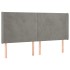 Cabecero con orejas de terciopelo gris claro 183x16x118/128