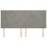 Cabecero con orejas de terciopelo gris claro 183x16x118/128