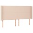 Cabecero con orejas cuero sintético capuchino 203x16x118/128