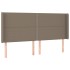 Cabecero con orejas de tela gris taupe 183x16x118/128