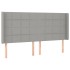 Cabecero con orejas de tela gris claro 183x16x118/128