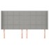 Cabecero con orejas de tela gris claro 183x16x118/128
