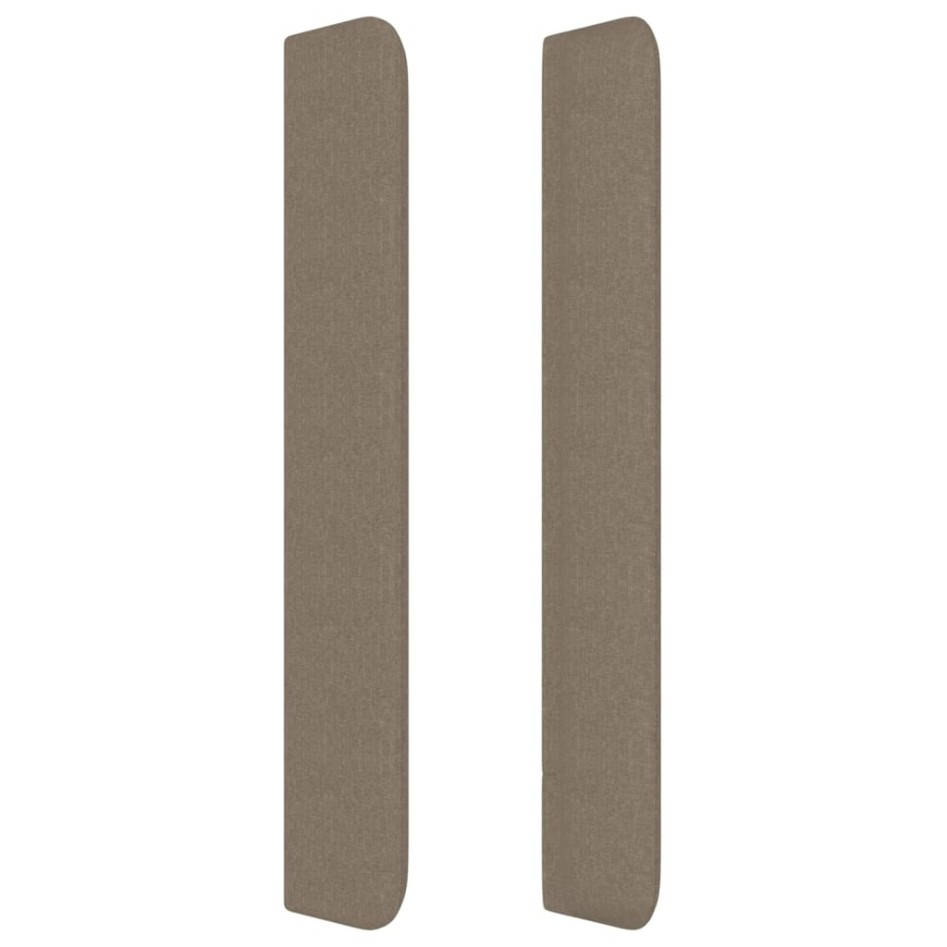 Cabecero con orejas de tela gris taupe 203x16x118/128