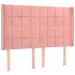 Cabecero con orejas de terciopelo rosa 147x16x118/128