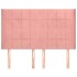 Cabecero con orejas de terciopelo rosa 147x16x118/128