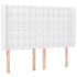 Cabecero con orejas de cuero sintético blanco 147x16x118/128