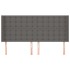 Cabecero con orejas cuero sintético gris 183x16x118/128