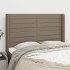 Cabecero con orejas de tela gris taupe 147x16x118/128