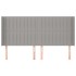 Cabecero con orejas de tela gris claro 163x16x118/128