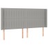 Cabecero con orejas de tela gris claro 183x16x118/128
