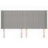 Cabecero con orejas de tela gris claro 183x16x118/128