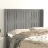 Cabecero con orejas de terciopelo gris claro 147x16x118/128