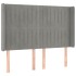Cabecero con orejas de terciopelo gris claro 147x16x118/128