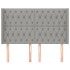 Cabecero con orejas de tela gris claro 147x16x118/128