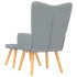 Sillón relax con taburete tela gris