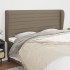 Cabecero con orejas de tela gris taupe 163x23x118/128