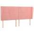 Cabecero con orejas de terciopelo rosa 163x23x118/128