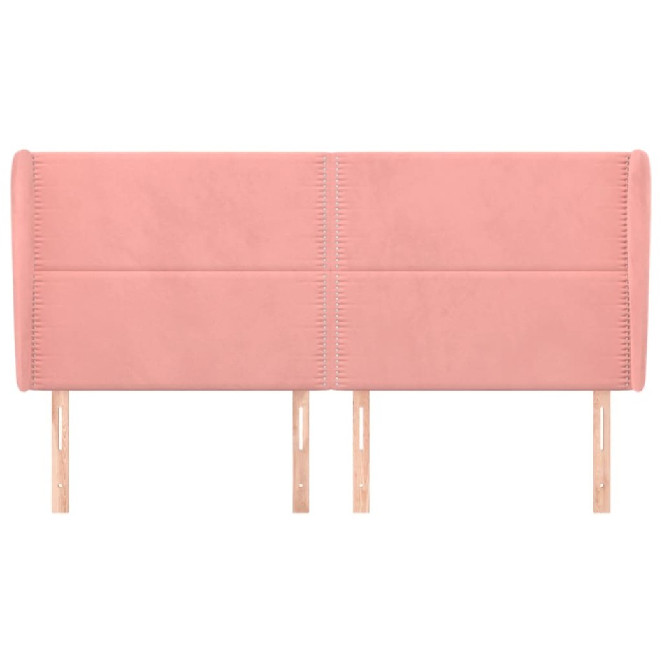 Cabecero con orejas de terciopelo rosa 163x23x118/128