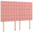 Cabeceros 4 unidades terciopelo rosa 72x5x78/88